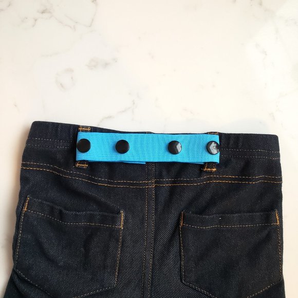 aqua blue elastic adjustable snap Toddler Belt, Kids or Baby Belt Childrens Belt - Picture 3 of 6